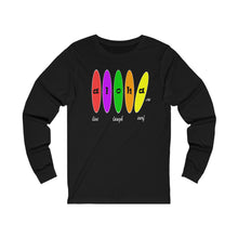 Load image into Gallery viewer, Unisex Long Sleeve Tee: Aloha Boards_Front Print
