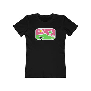 Women's Tee: Diamond Head Dancing Whale in Color