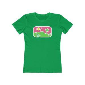 Women's Tee: Diamond Head Dancing Whale in Color