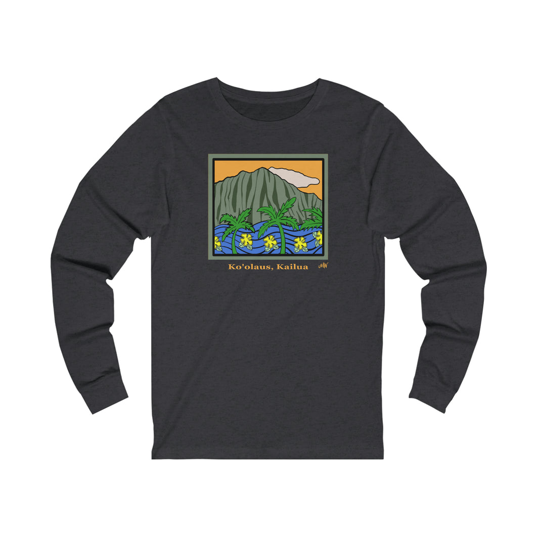 Unisex Long Sleeve Tee: Koolau Morning_Front Print