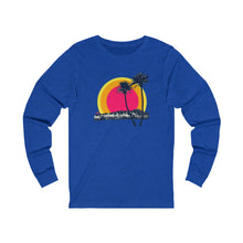 Load image into Gallery viewer, Unisex Long Sleeve Tee: DH Palms Triple Sunset_Front Print
