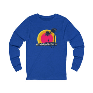 Unisex Long Sleeve Tee: DH Palms Triple Sunset_Front Print