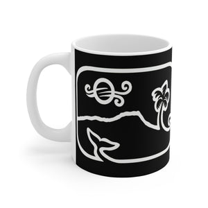 Diamond Head Dancing Whale Mug_Black