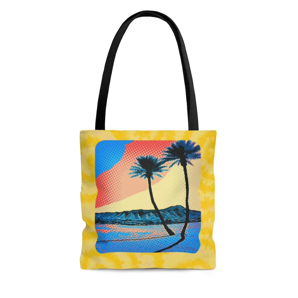 Diamond Head Palms Comic Tote_Gold