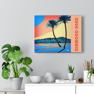 Diamond Head Palms Comic on Canvas - 3 sizes