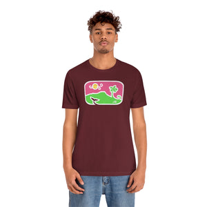 Unisex Tee: Diamond Head Dancing Whale in Color