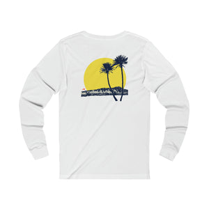 Unisex Long Sleeve Tee: DH Palms Sunset_Front & Back Print