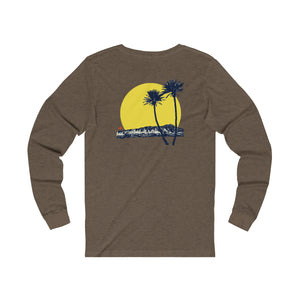 Unisex Long Sleeve Tee: DH Palms Sunset_Front & Back Print