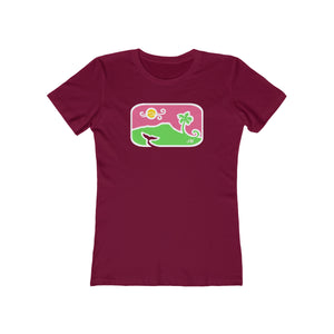 Women's Tee: Diamond Head Dancing Whale in Color