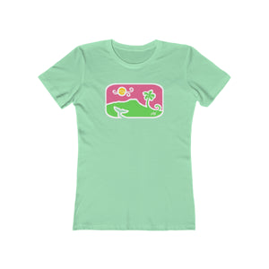 Women's Tee: Diamond Head Dancing Whale in Color