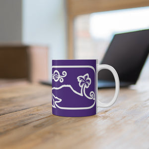 Diamond Head Dancing Whale Mug_Eggplant