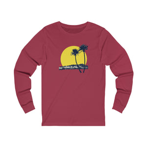 Unisex Long Sleeve Tee: DH Palms Sunset_Front Print