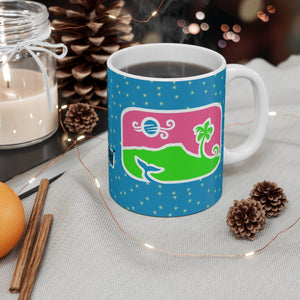 Diamond Head Dancing Whale Sparkle Mug