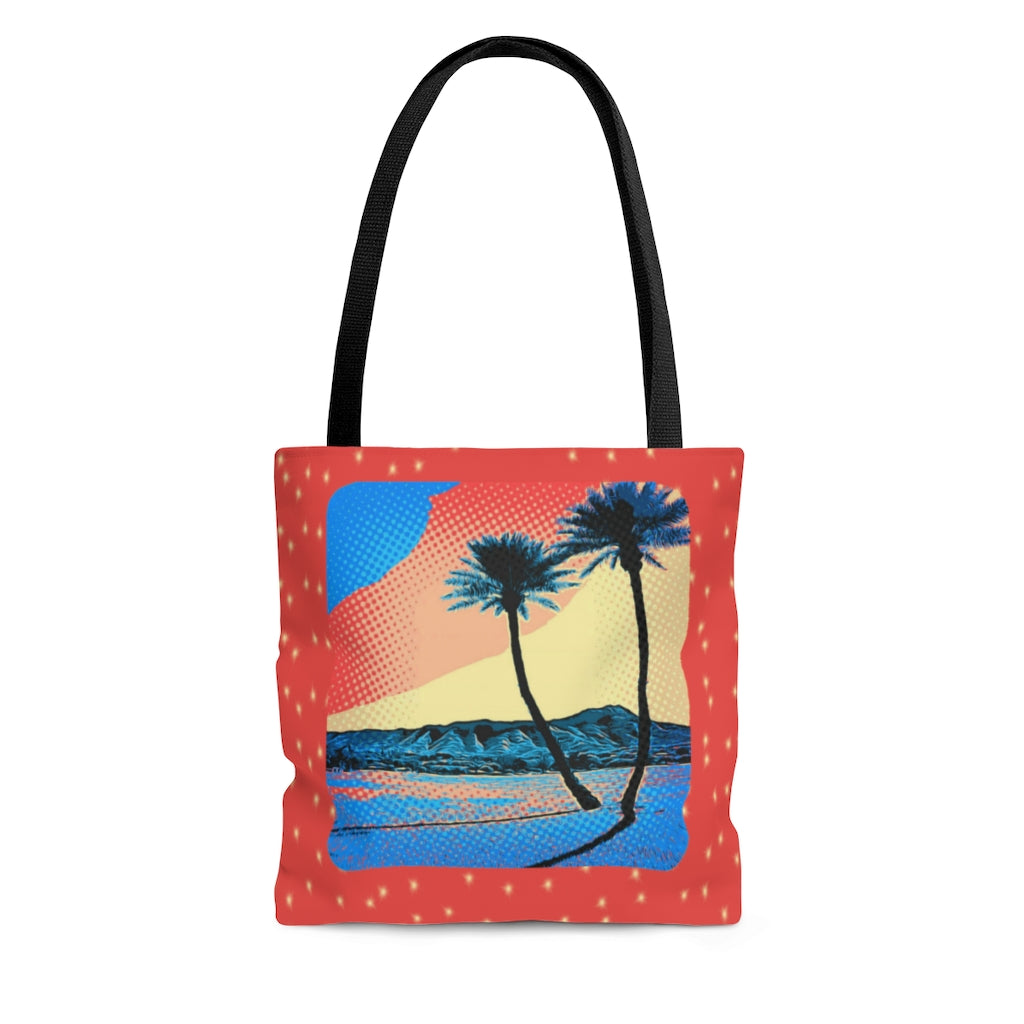 Diamond Head Palms Comic Tote_Red