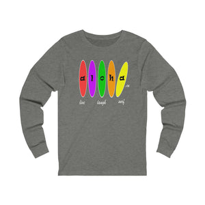 Unisex Long Sleeve Tee: Aloha Boards_Front Print