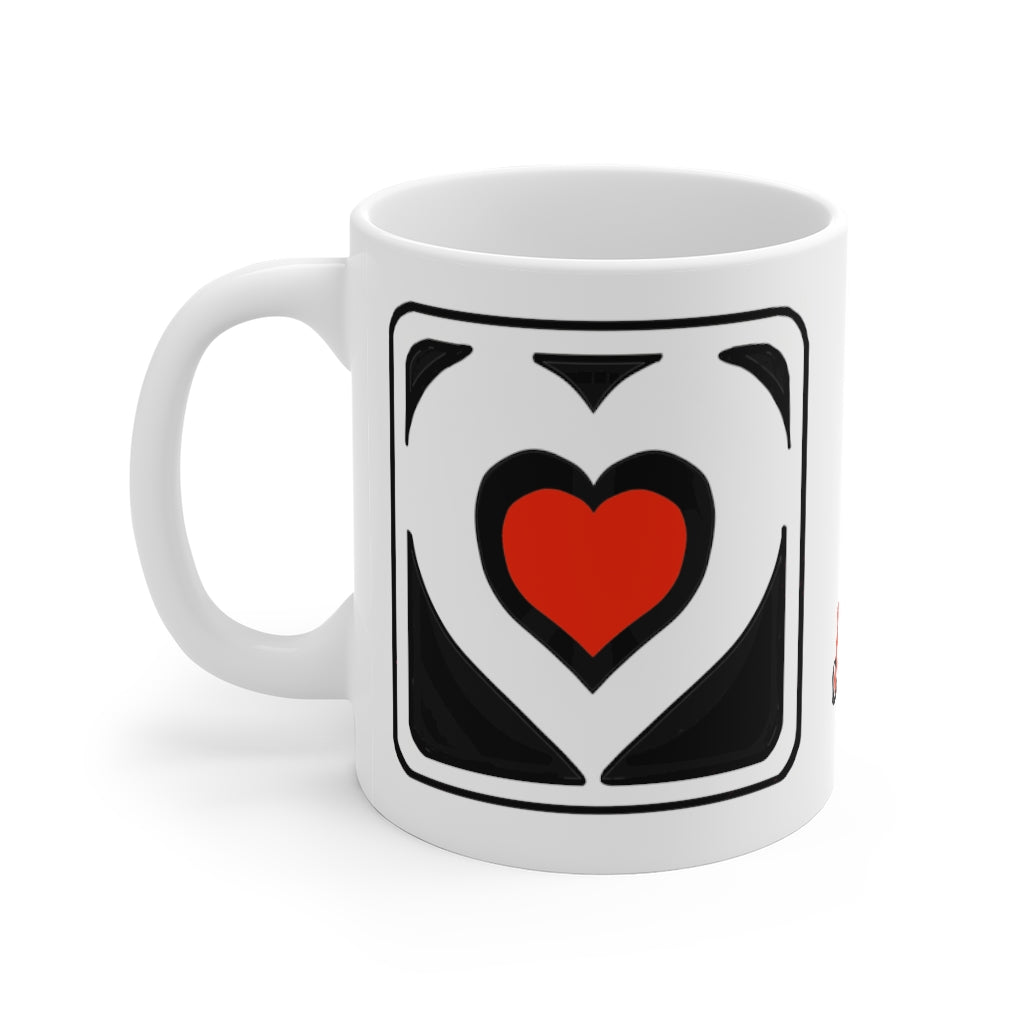 Hearts Mug B&W