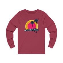 Load image into Gallery viewer, Unisex Long Sleeve Tee: DH Palms Triple Sunset_Front Print
