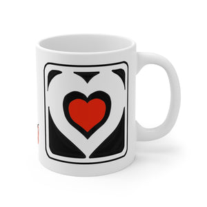 Hearts Mug B&W