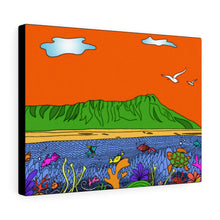 Load image into Gallery viewer, Diamond Head Ocean Life on Canvas - 3 sizes
