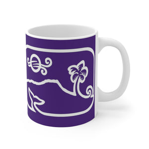 Diamond Head Dancing Whale Mug_Eggplant