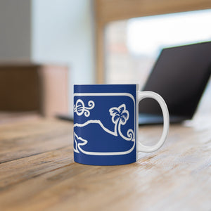 Diamond Head Dancing Whale Mug_Indigo