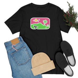 Unisex Tee: Diamond Head Dancing Whale in Color