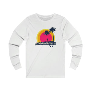 Unisex Long Sleeve Tee: DH Palms Triple Sunset_Front Print